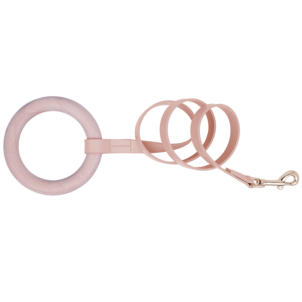 Microfiber Leather Dog Leash with WoodHandle [X901]Fashionable Design