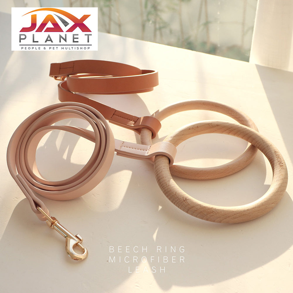 Microfiber Leather Dog Leash with WoodHandle [X901]Fashionable Design